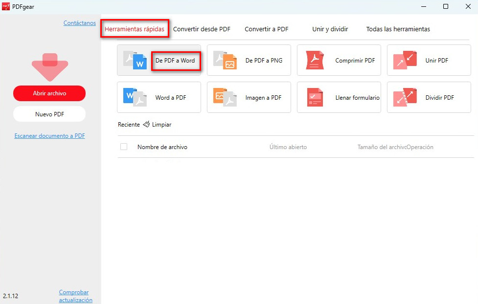 Abrir PDF a Word Converter