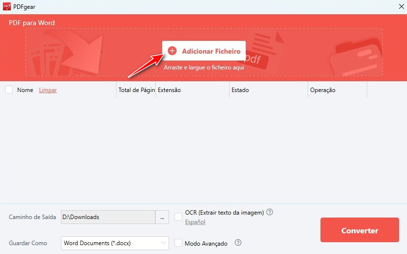 Adicionar Arquivos PDF Escaneados ao PDFgear
