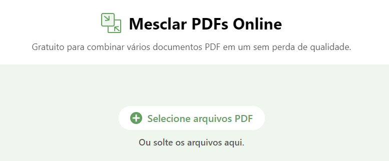Adicionar Arquivos PDF ao Unificador Online do PDFgear