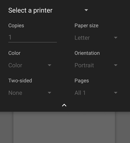 Adjust the Print Settings on Android