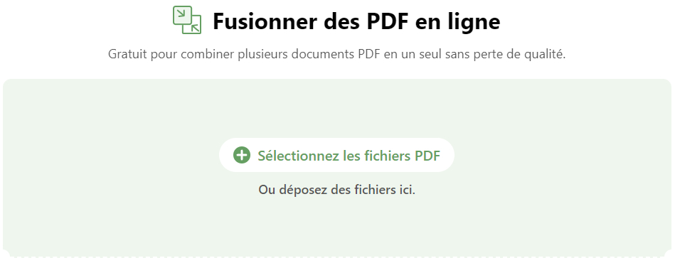 Ajouter des fichiers PDF au fusionneur en ligne PDFgear