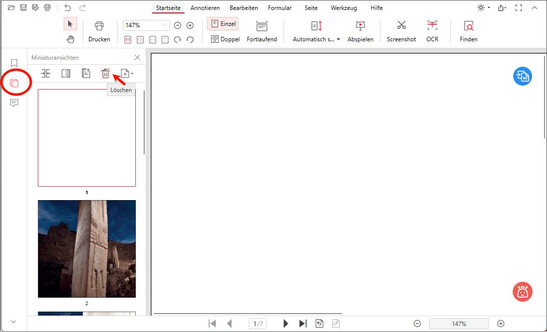 Alle Seiten der PDF-Datei anzeigen