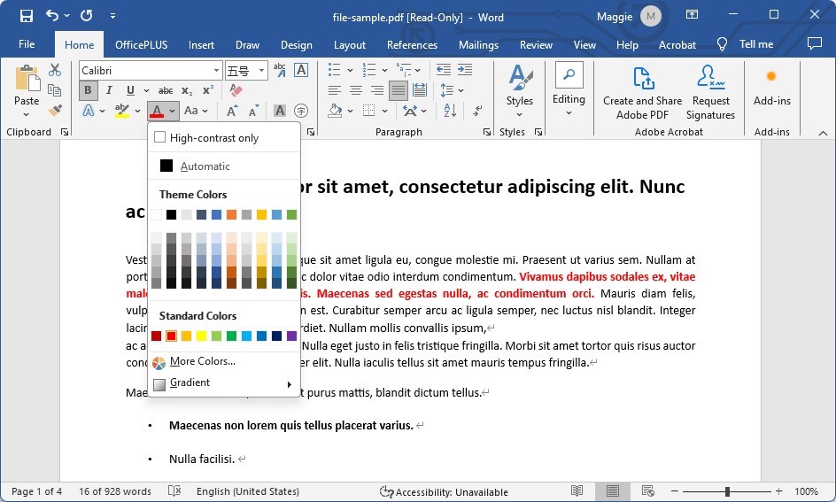 Changer la Couleur du Texte dans Word