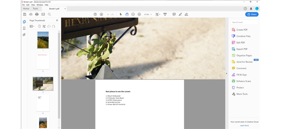Vérifier le fichier fusionné dans Adobe