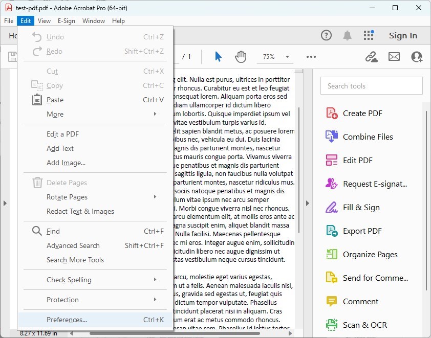 Check the Preference