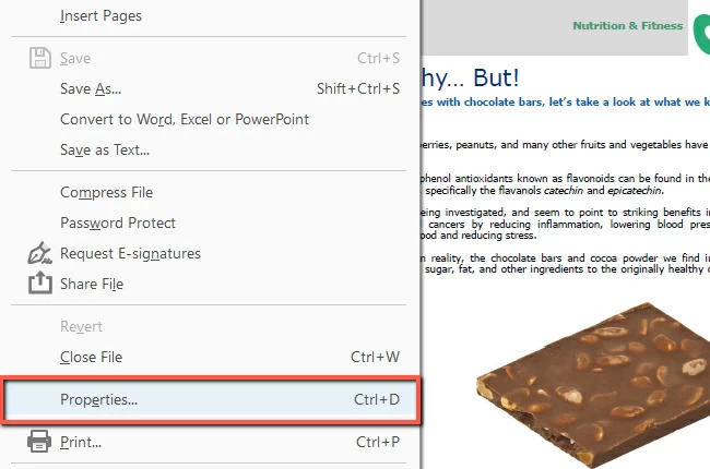 プロパティオプションをクリック