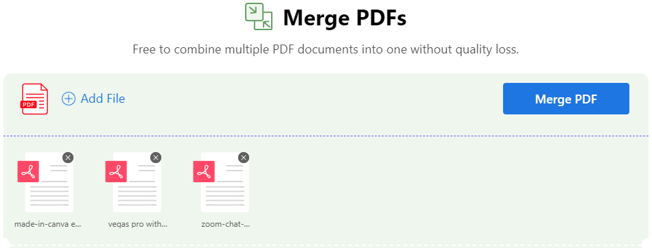 Click the Merge PDF Button