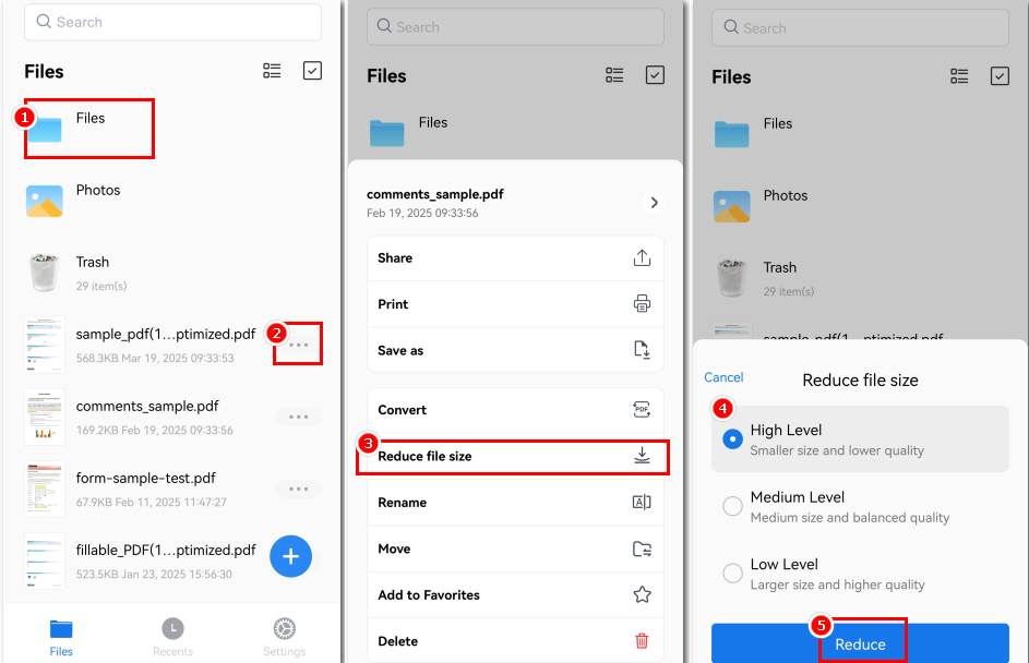 Compress PDF to 200KB Using PDFgear App