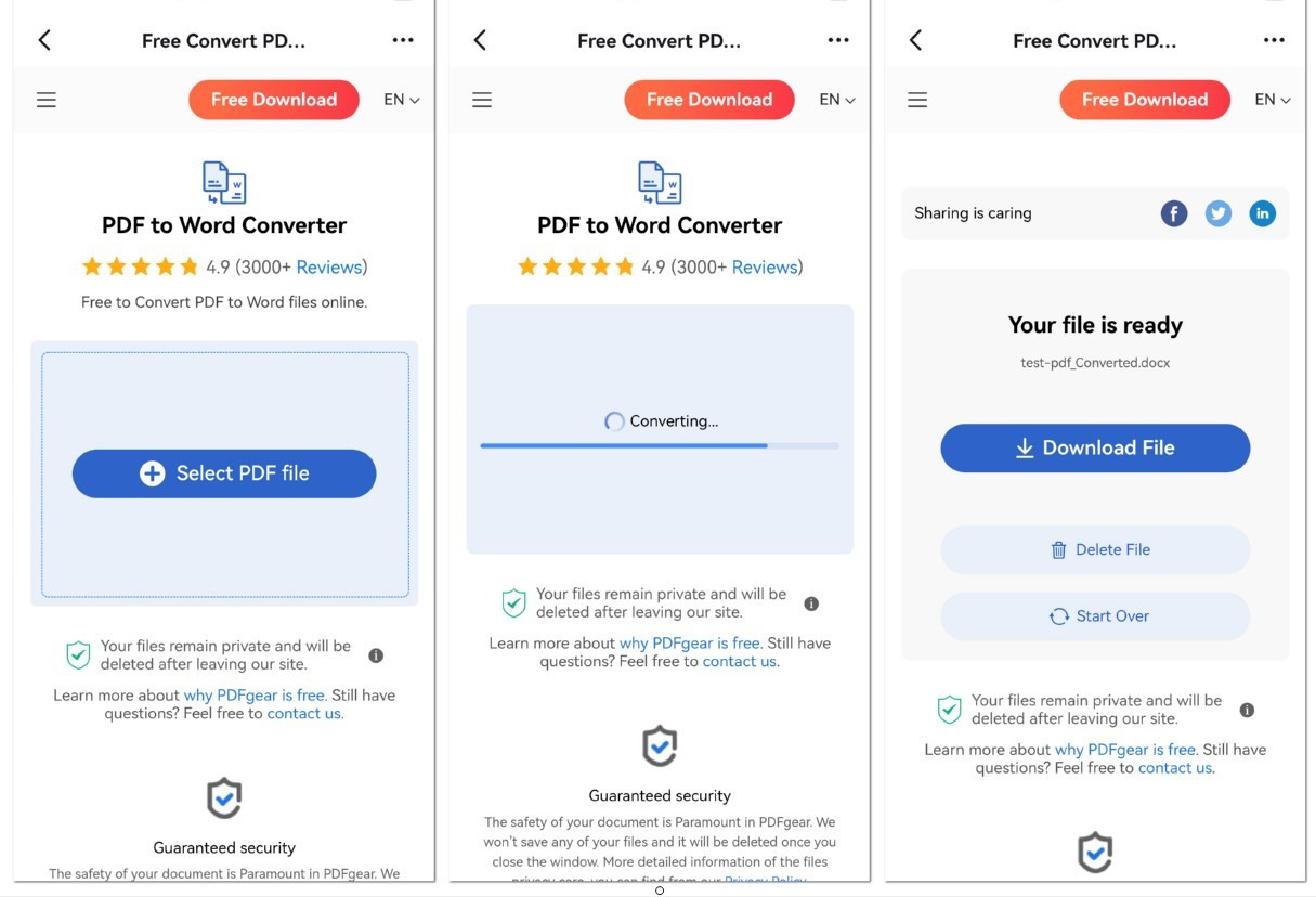 Convert PDF to Word on Mobile Online