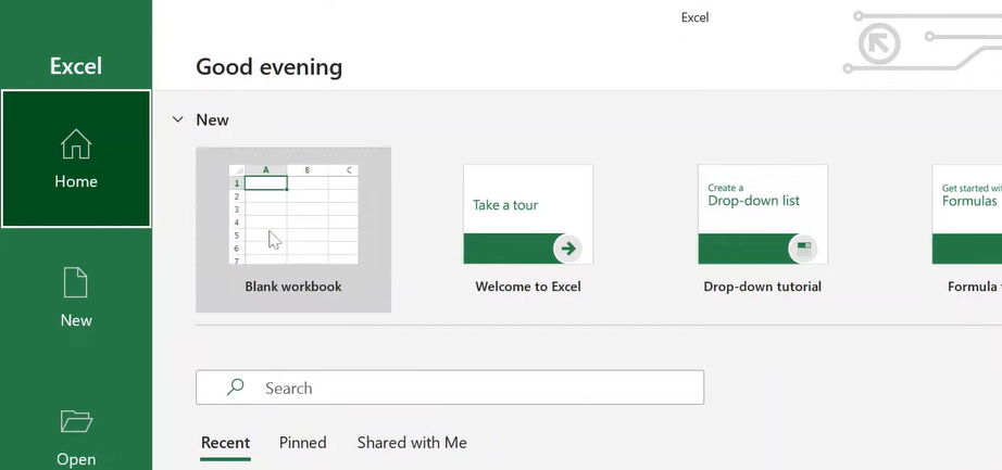 Create a Blank Workbook