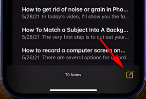 Create a New Note on iPhone