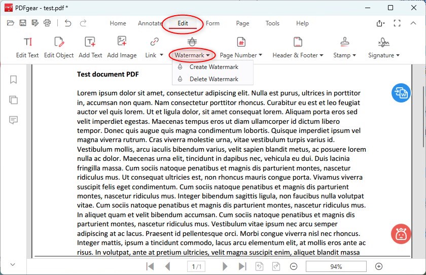 Buat Watermark di PDFgear