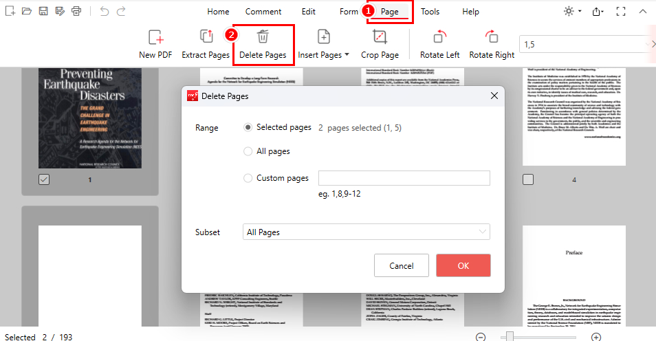 Delete Unnecessary Pages to Reduce PDF Size