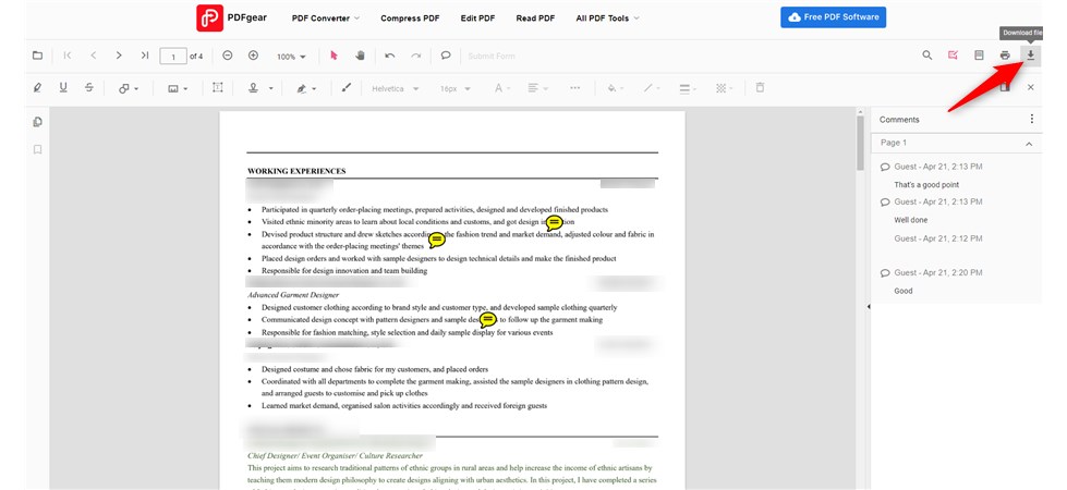 Download the Edited PDF from Adobe Reader Alternative