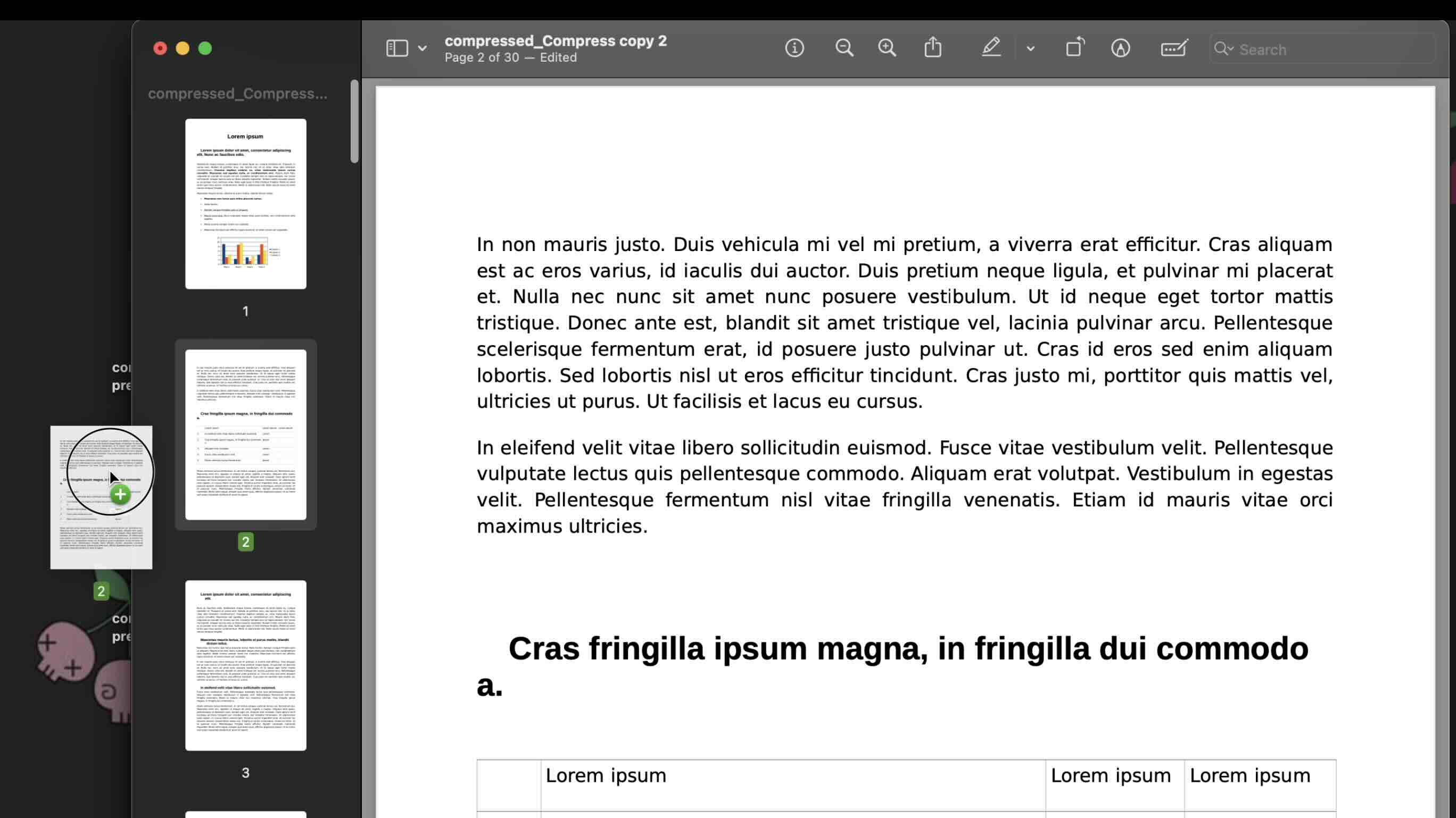 Drag and Drop Extracted Pages in Preview