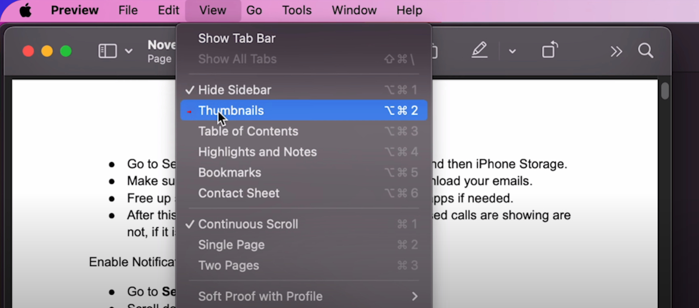 Enable Thumbnail View