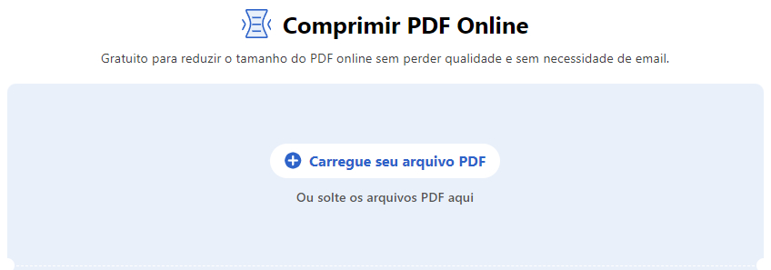 Carregar o PDF para Comprimir