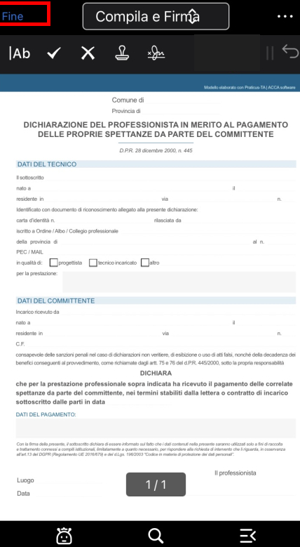Clicca su Fatto per completare il processo