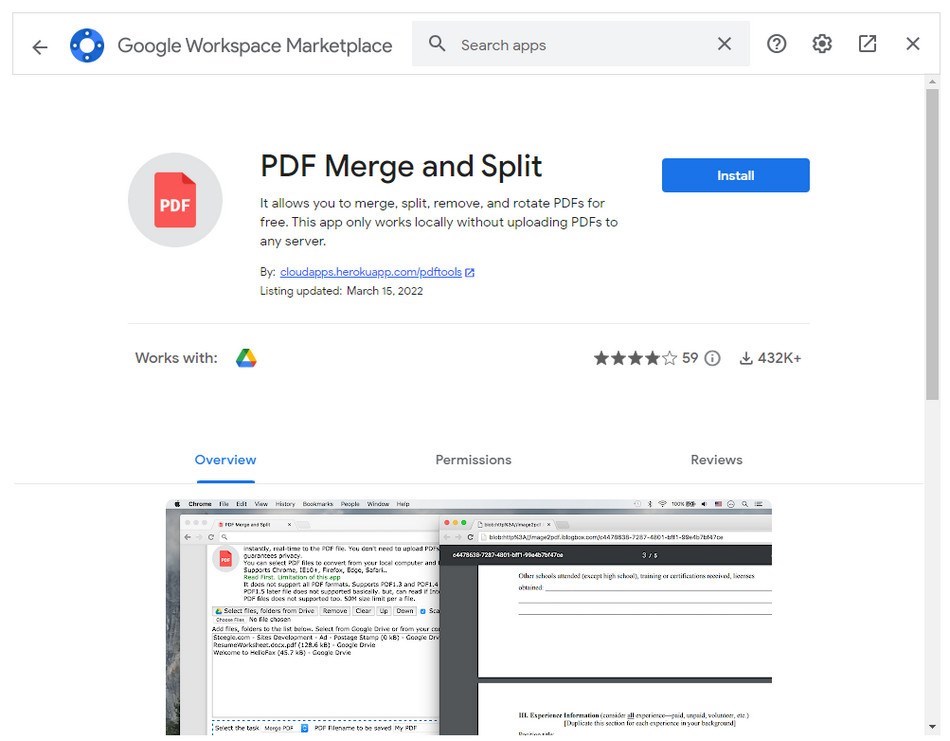 PDF Merge and Splitを見つける