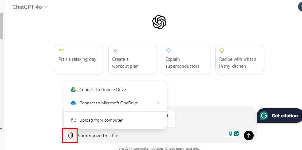 Summarize a PDF with ChatGPT-4/4o