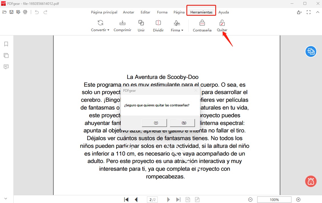 Guarde el PDF editado