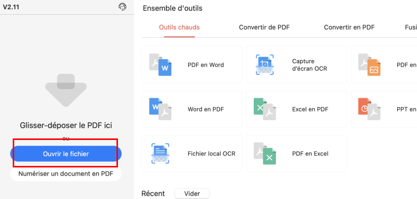 Ouvrir un PDF avec PDFgear sur Mac