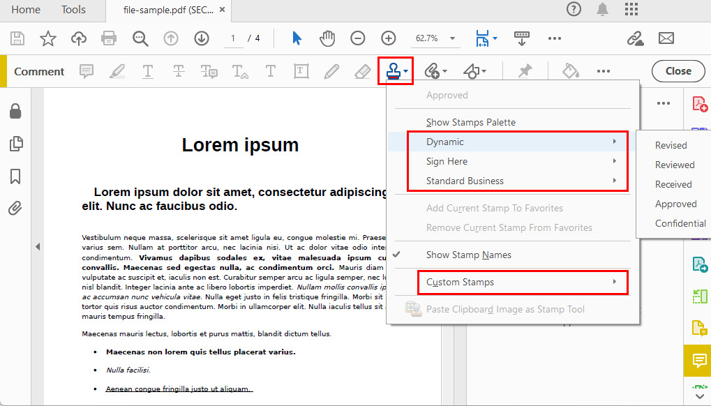 Menambahkan Stempel ke PDF di Adobe