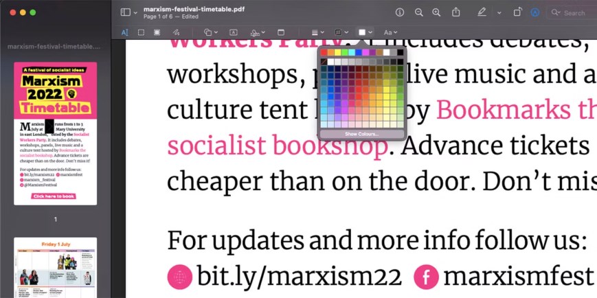 マークアップツールを開く