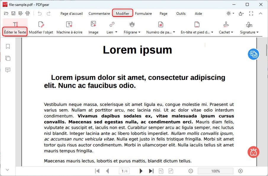 Mode Édition PDFgear