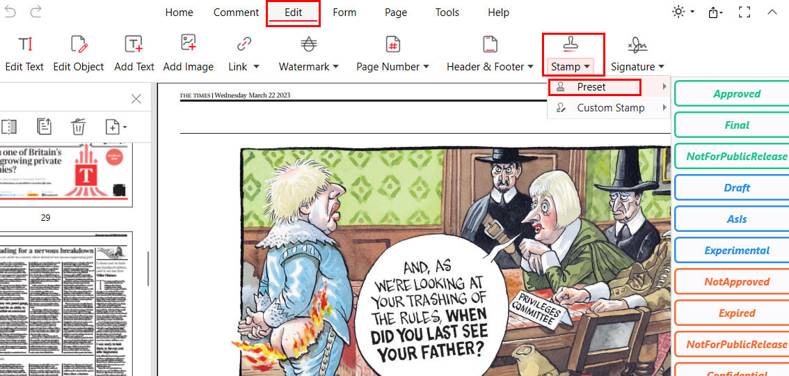 Tambahkan Stempel Preset