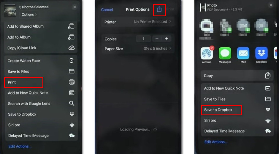 Imprimir Foto para PDF no iPhone