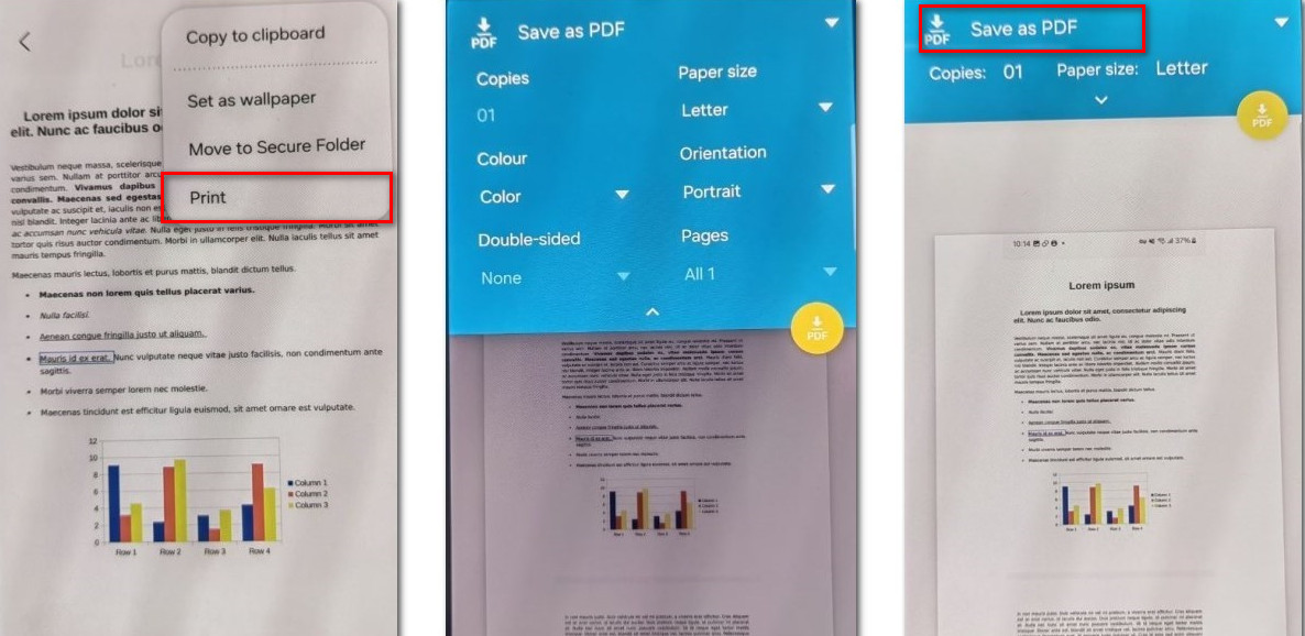 Print Photo to PDF on Android