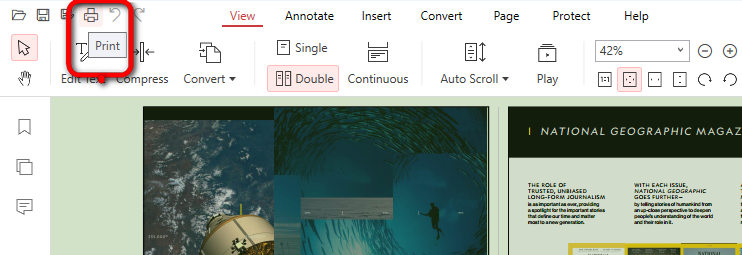 Click the Print Button in PDFgear Desktop