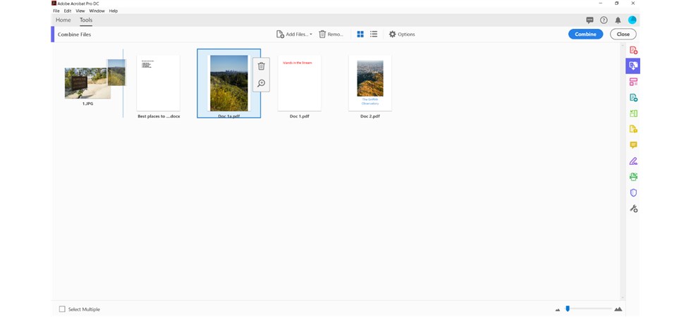 Riorganizzare l'ordine dei file in Adobe