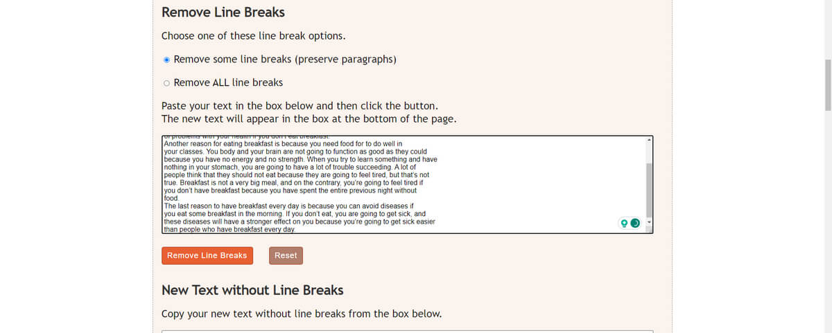 Paste Text with Line Breaks into the Box
