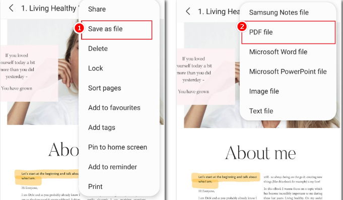 Save the Signed PDF with Samsung Notes