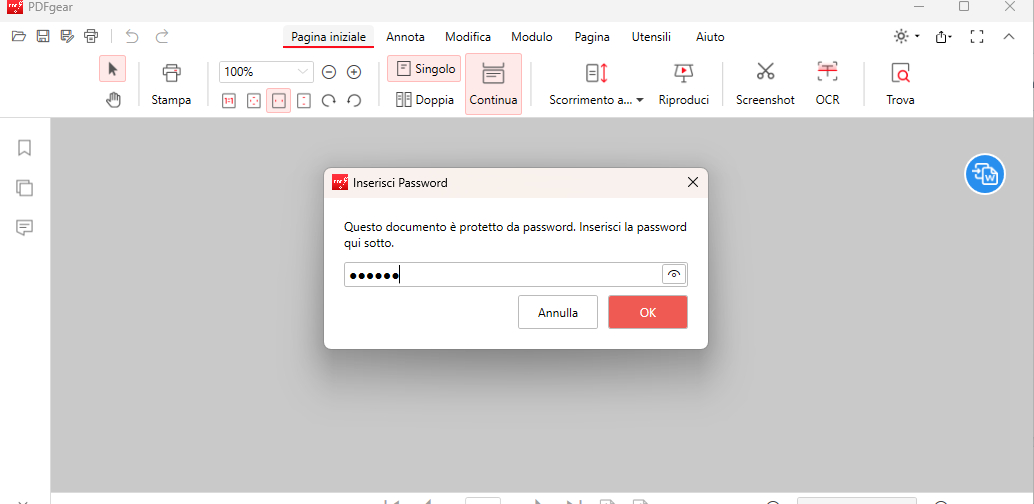 Sblocca il PDF con la Password