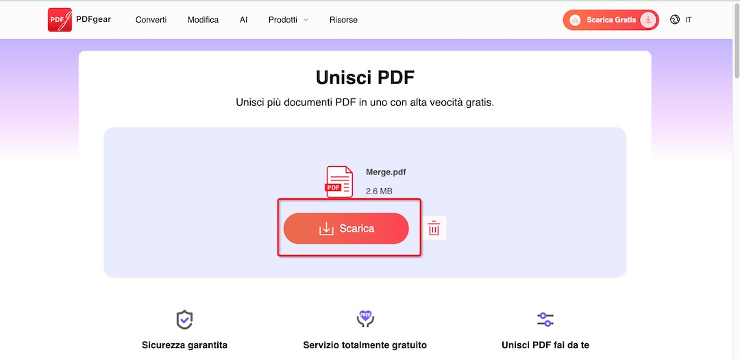 Scarica il file PDF unito