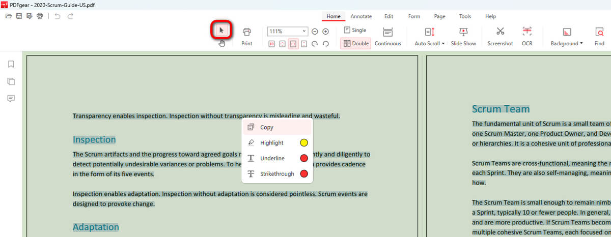 Copy Text in PDF in PDFgear