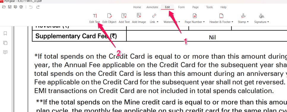 Pilih Opsi Edit Teks