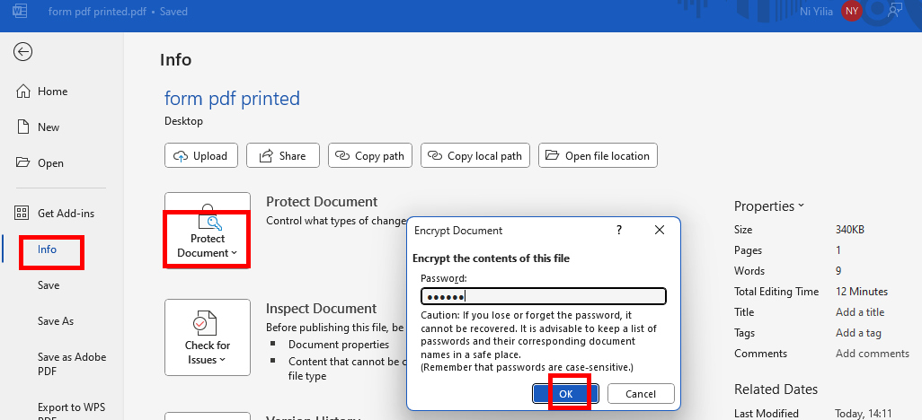 Password Protect a PDF with Microsoft Word