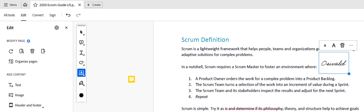 Sign on PDF in Adobe Reader