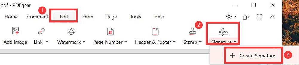 Steps to Add Signature to PDF in PDFgear