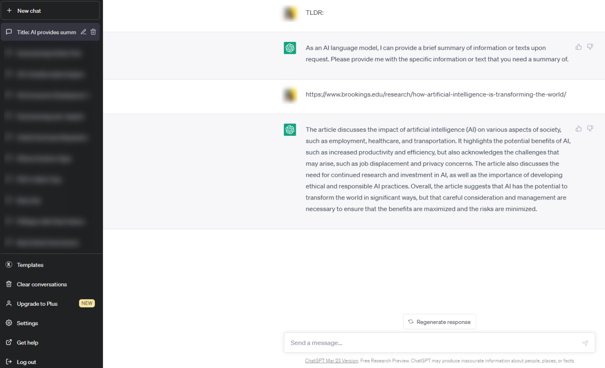 Summarize the Research Article with ChatGPT