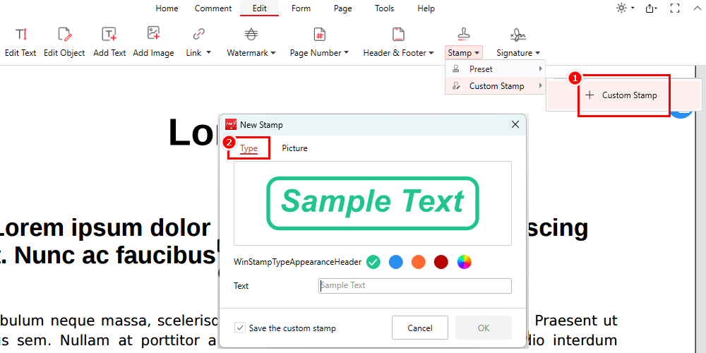 Create a Signature Stamp by Typing