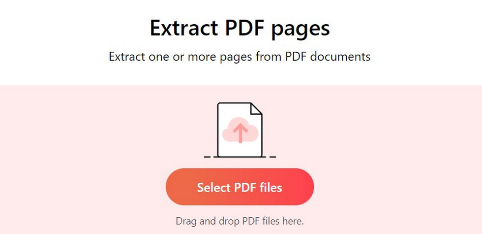 Upload a PDF for Online Page Extraction