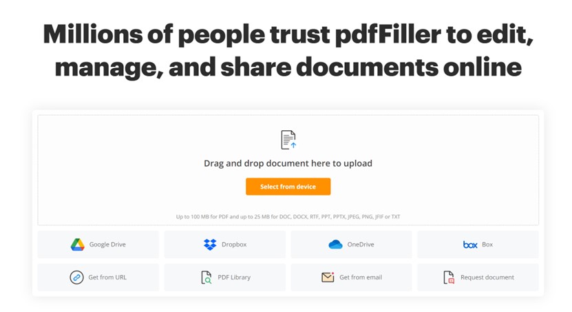 Charger un fichier PDF dans pdfFiller