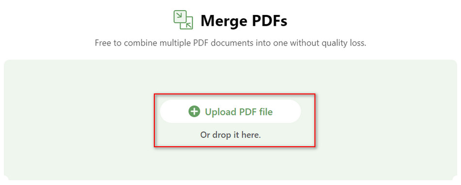 Upload PDFs to the Online Merger