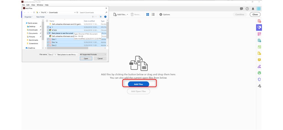  Riorganizzare l'ordine dei file in Adobe