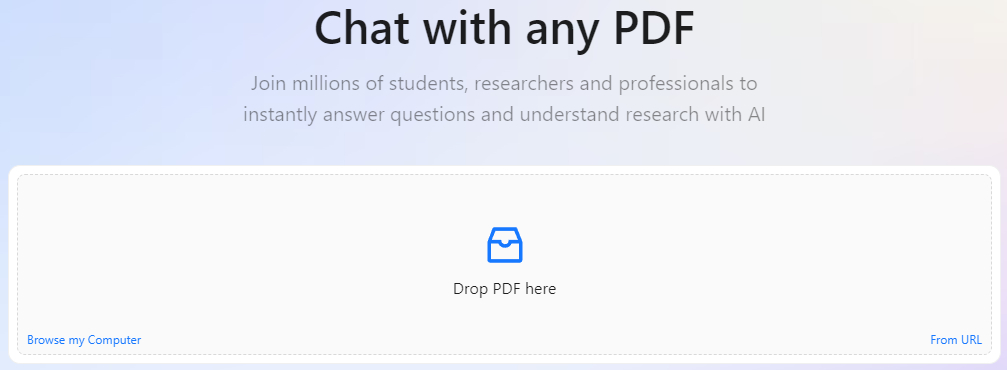 Upload a PDF to ChatPDF Interface